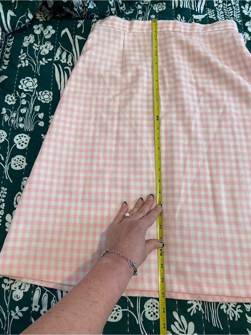Vintage Pink and White Gingham A-Line Skirt - Picture 3 of 7